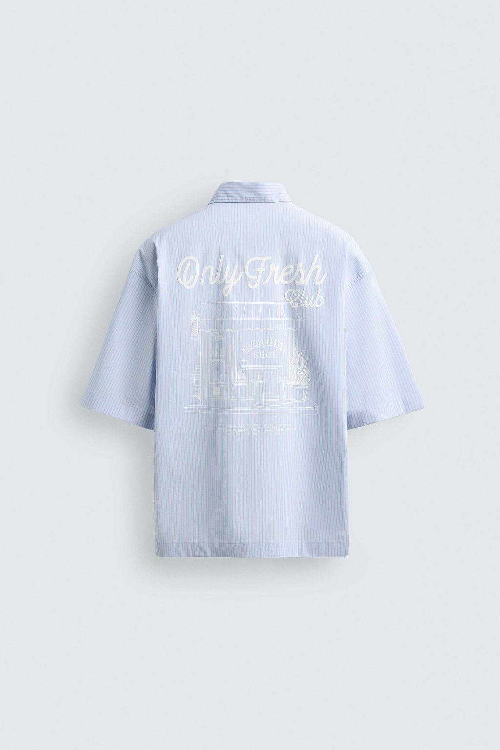 CAMISA RAYAS ESTAMPADO COMBINADO / Celeste - Zara фото 8