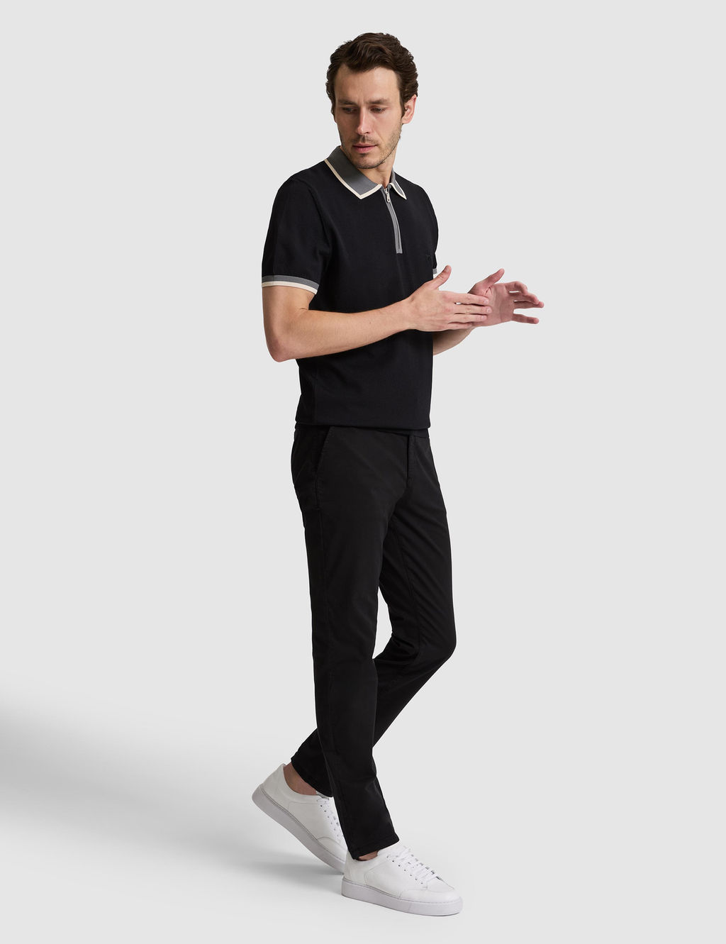 Siyah Slim Fit Pamuk Kar___ml_ Kanvas Pantolon