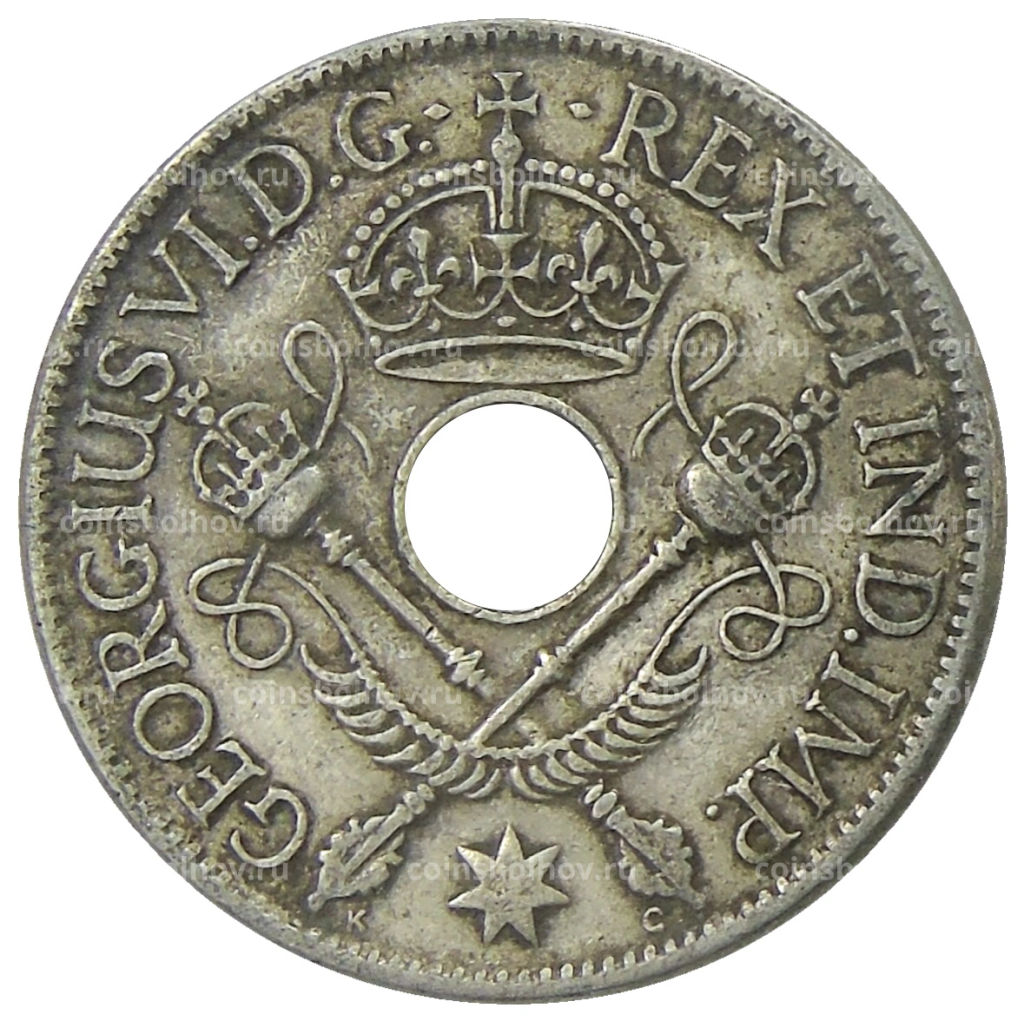 Монета 1 шиллинг 1938 года Британская Новая Гвинея