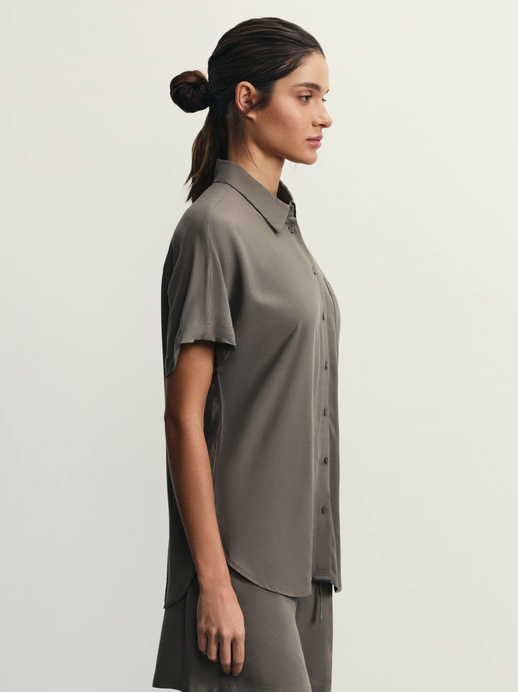 Рубашка с коротким рукавом из вискозы / Zarina  фото 5