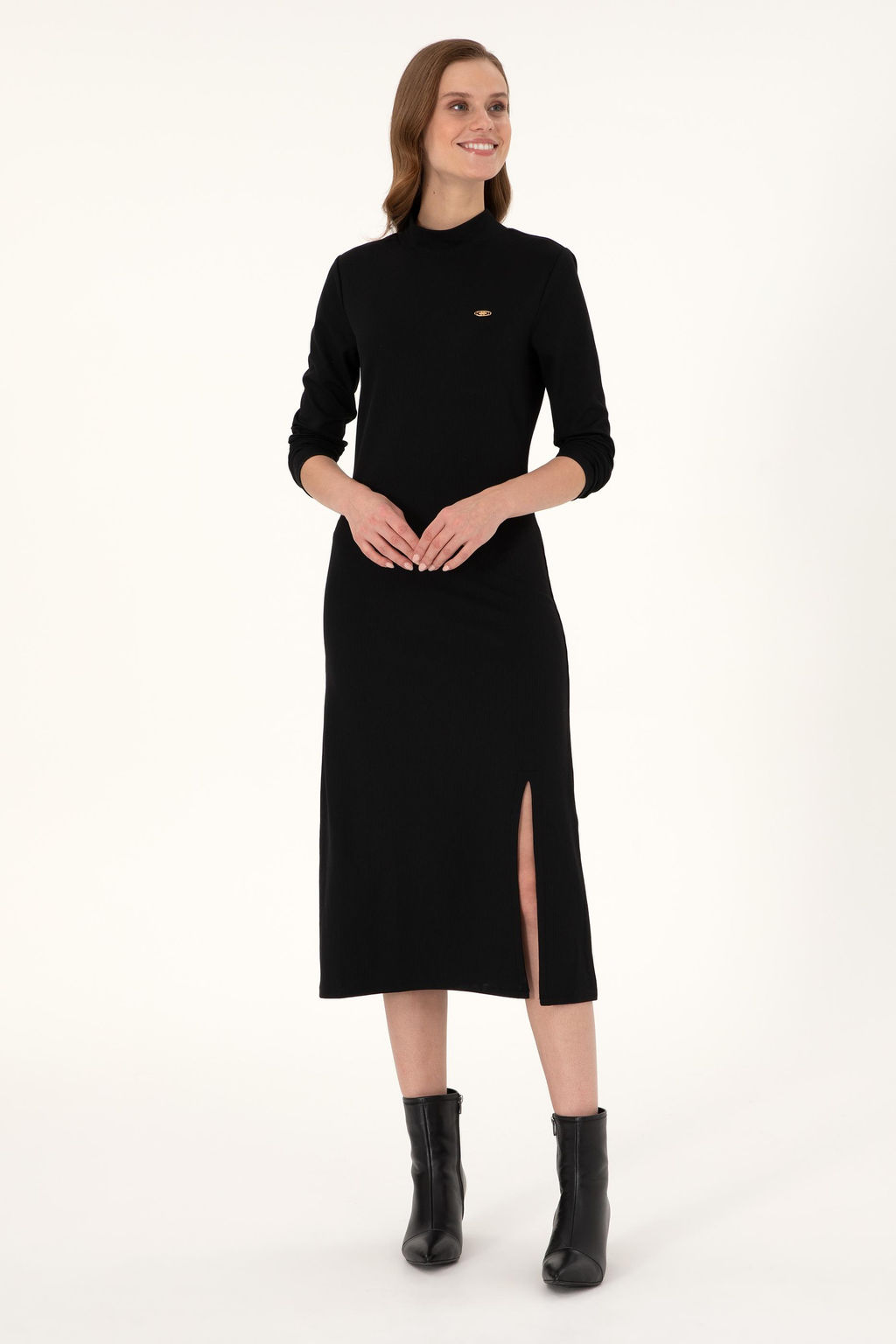 Женское черное трикотажное платье Неожиданная скидка в корзине - U.s. polo assn фото 3