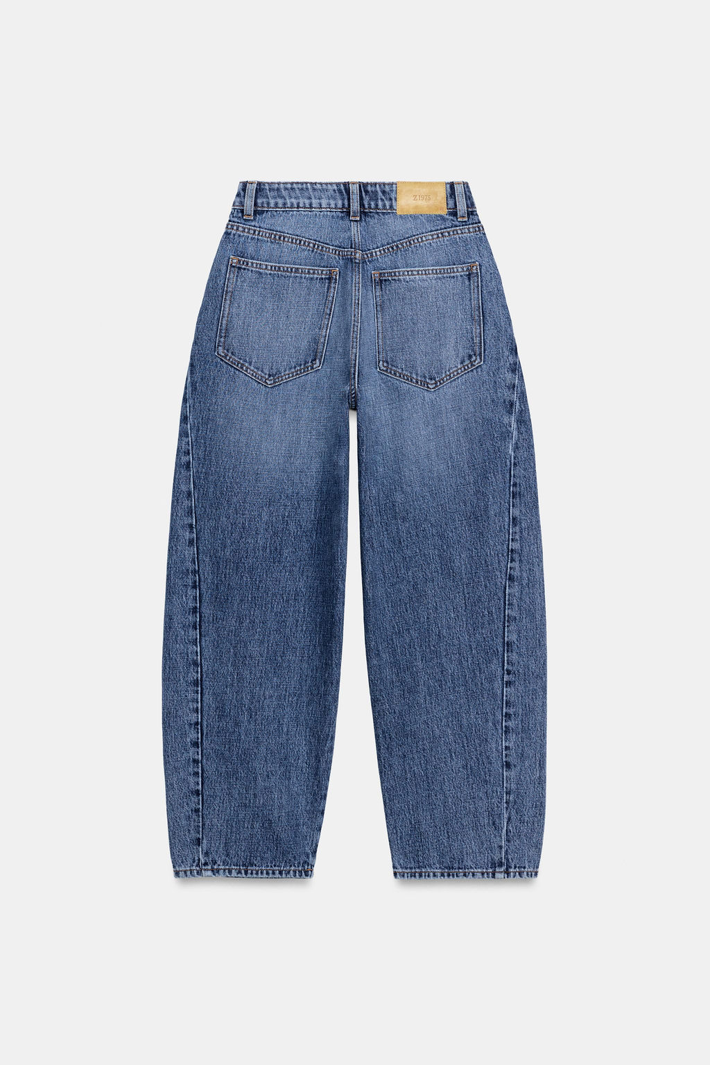 JEANS Z1975 BARREL TIRO ALTO COSTURAS / Azul medio - Zara фото 9