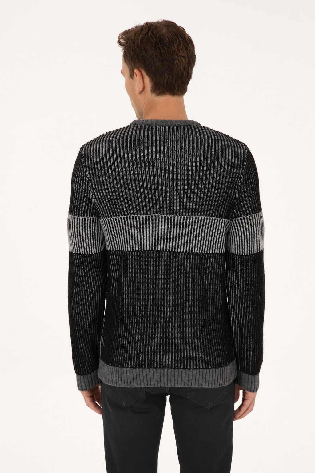 Erkek Slim Fit Bisiklet Yaka Siyah Kazak - U.s. polo assn фото 5