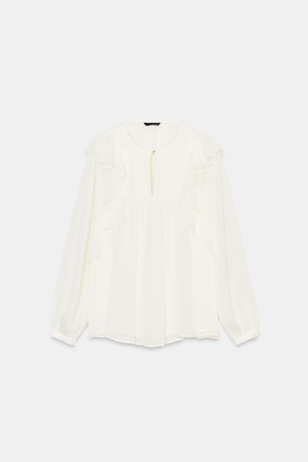 PIN TUCK AND RUFFLE BLOUSE - Zara фото 6