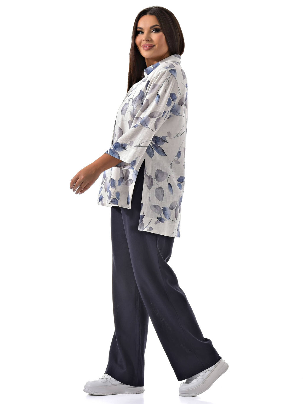 вискоза со льном, дышащая легкая рубашка - А+б коллекция фото 19