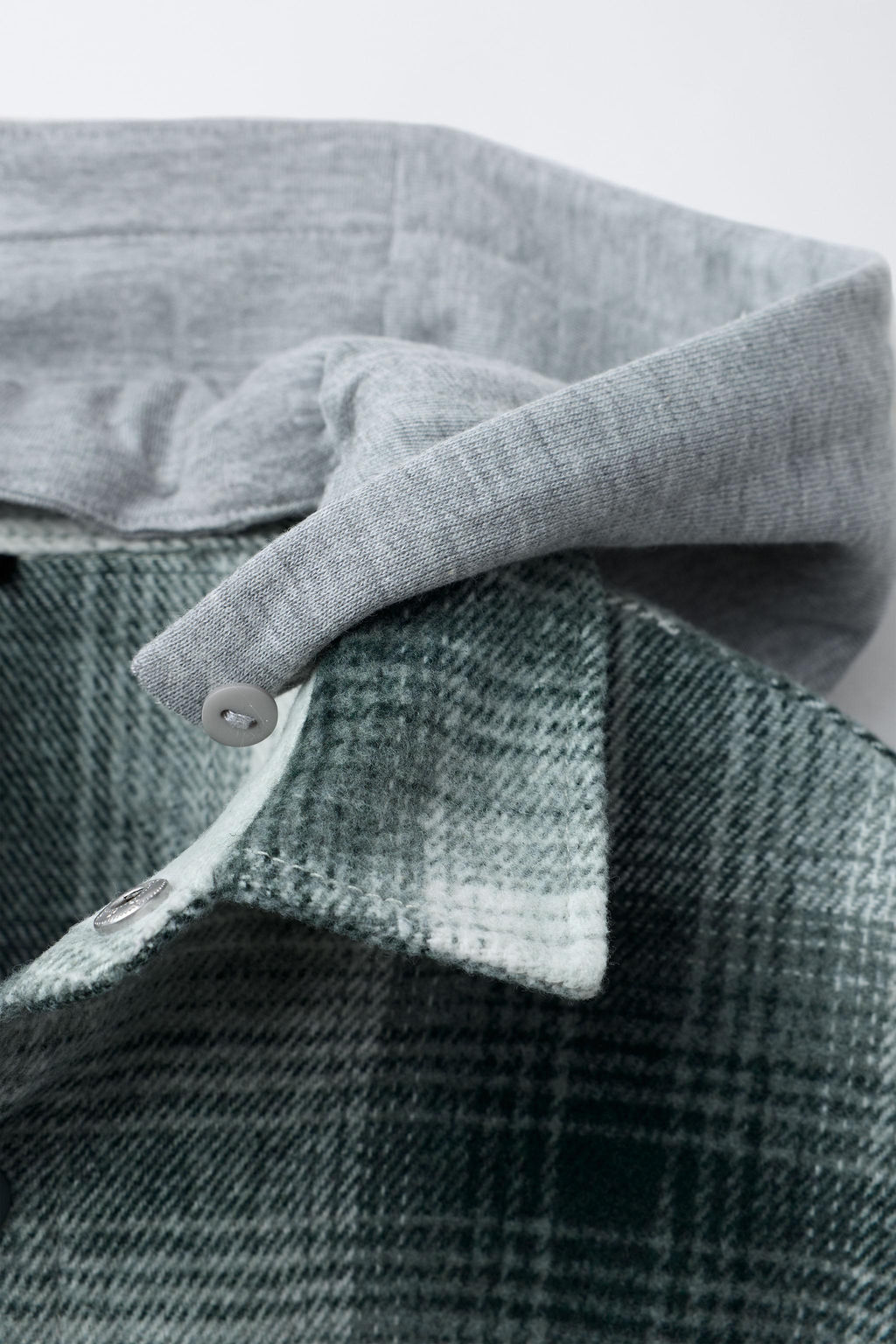 CHECK OVERSHIRT WITH DETACHABLE FLEECE HOOD - Zara фото 4