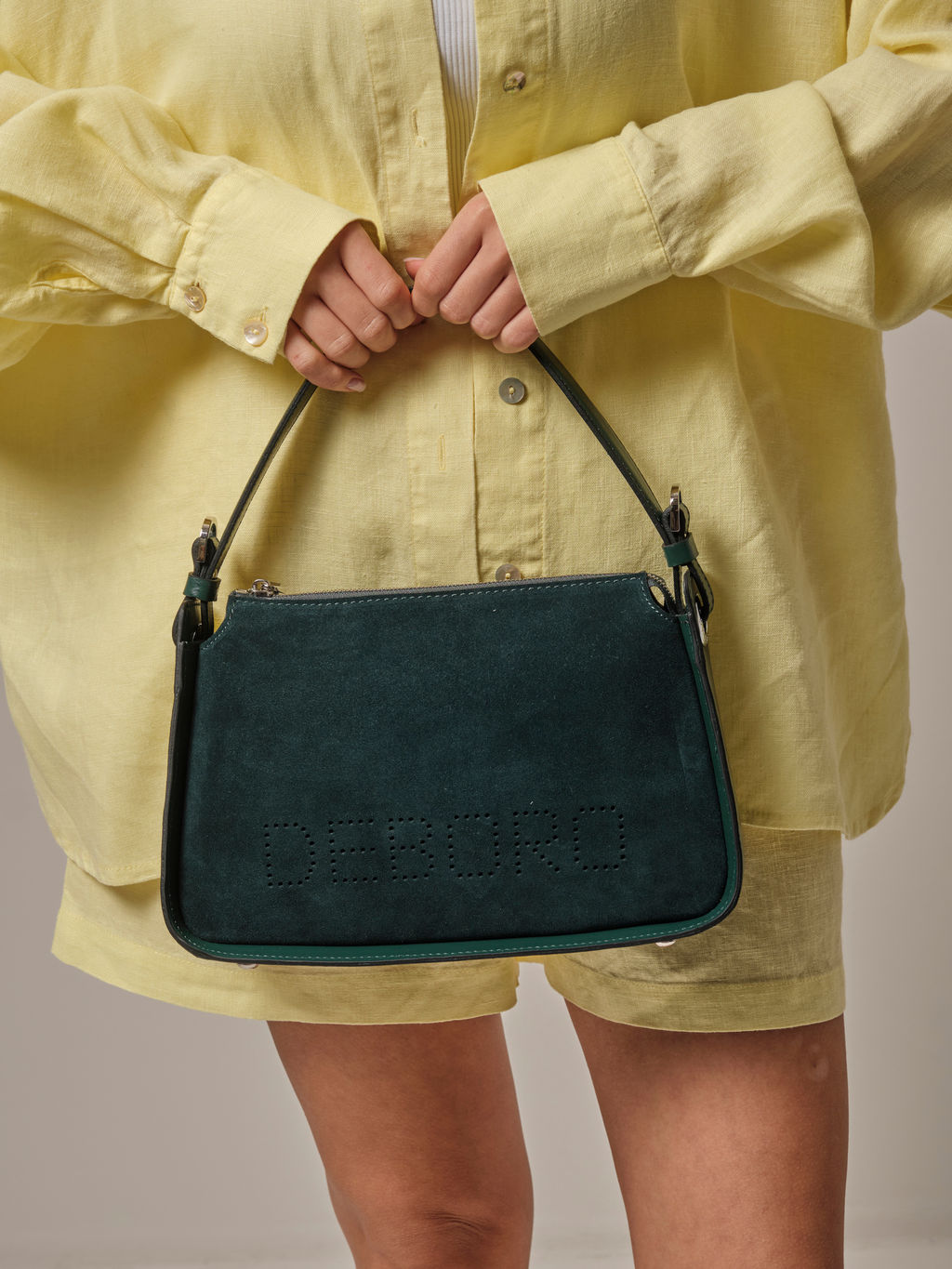 Сумка замшевая на плечо Deboro 30790 изумруд