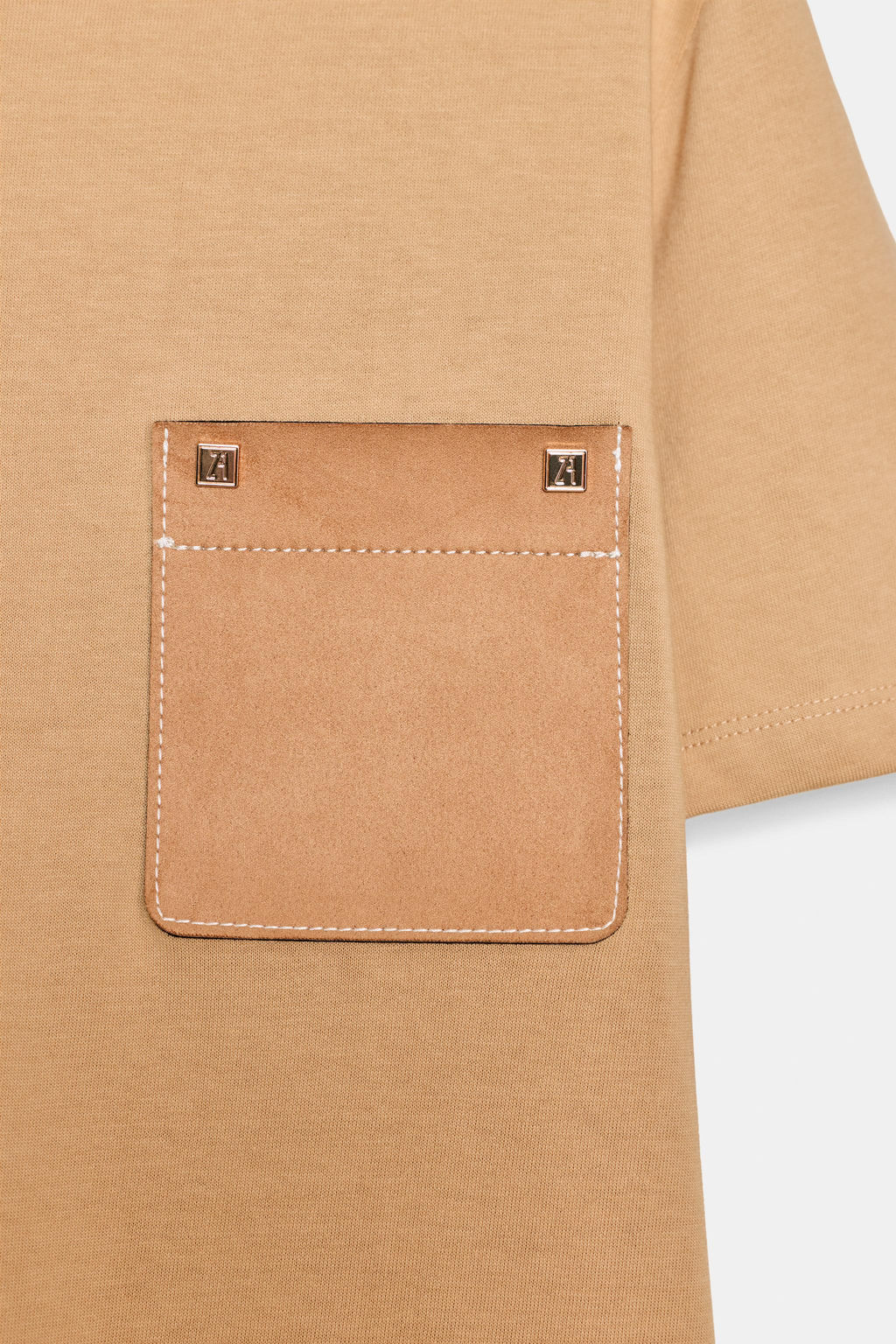 T-SHIRT WITH CONTRAST POCKET - Zara фото 8