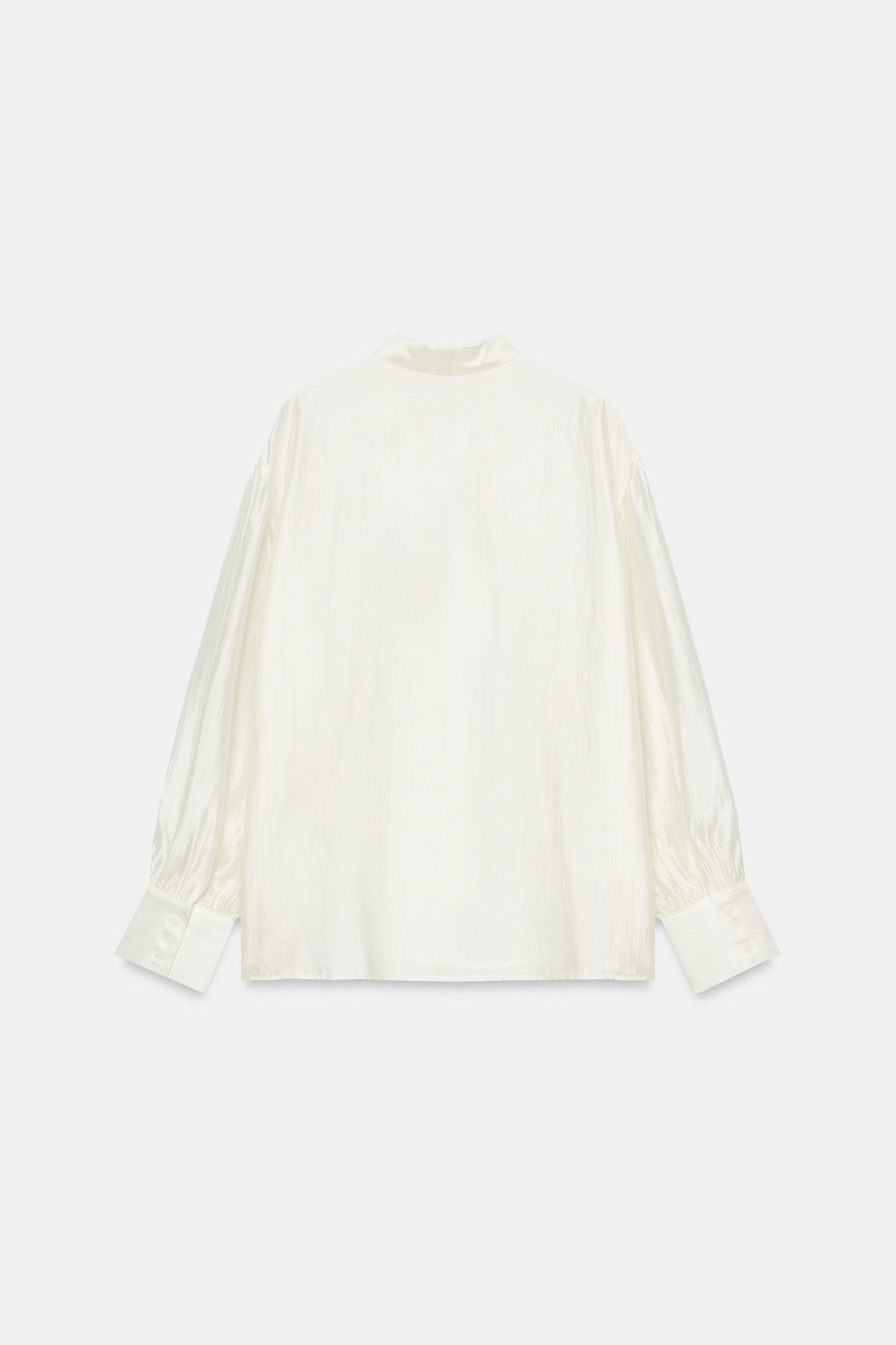 CAMISA SATINADA LAZADAS ZW COLLECTION / Blanco roto - Zara фото 7