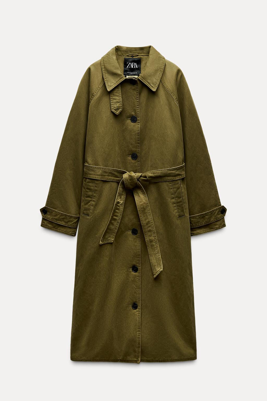 WAXED TRENCH COAT WITH FAUX FUR COLLAR - Zara фото 2