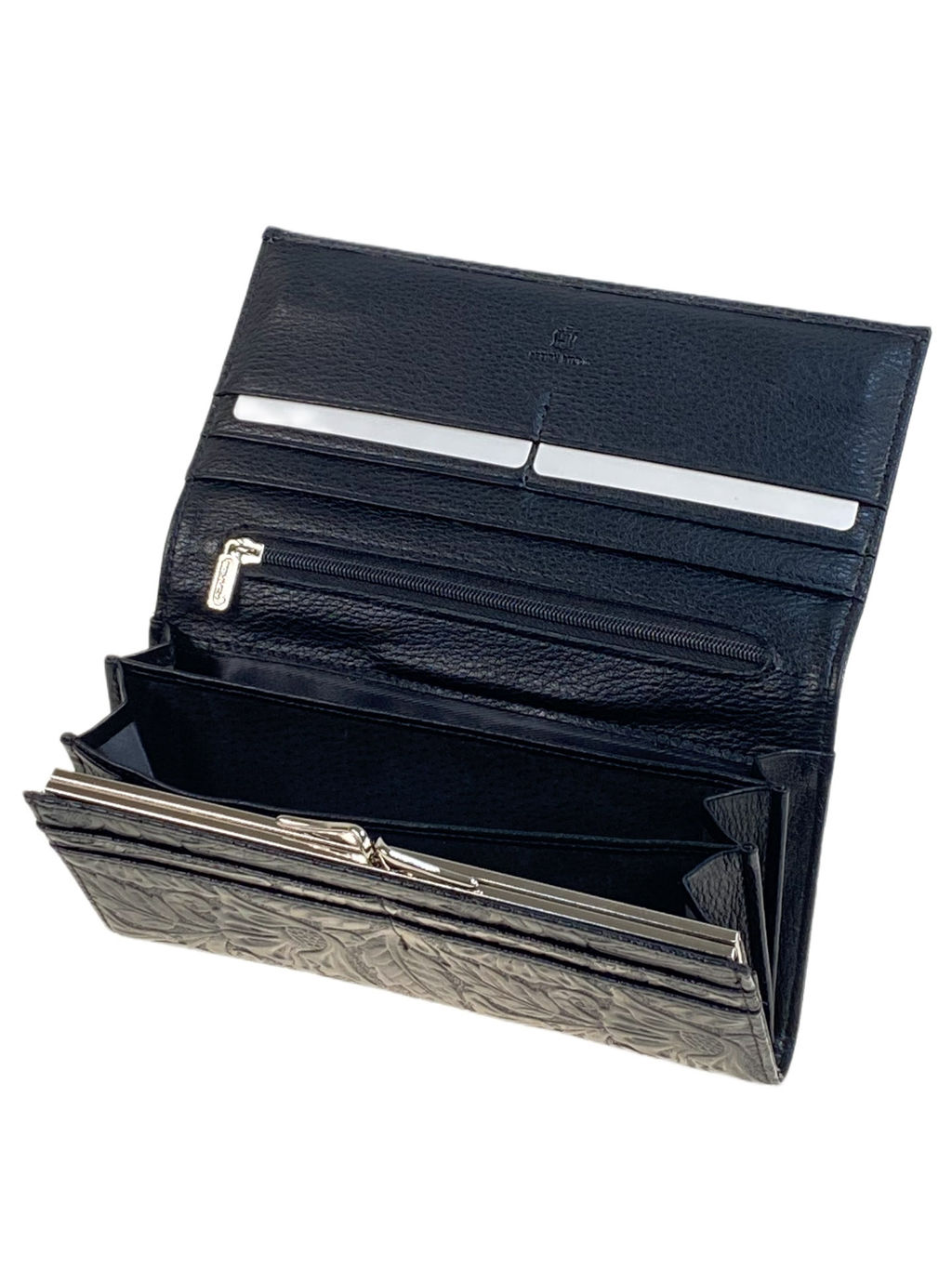 Женский кошелёк из натуральной кожи, цвет черный - Greta фото 2