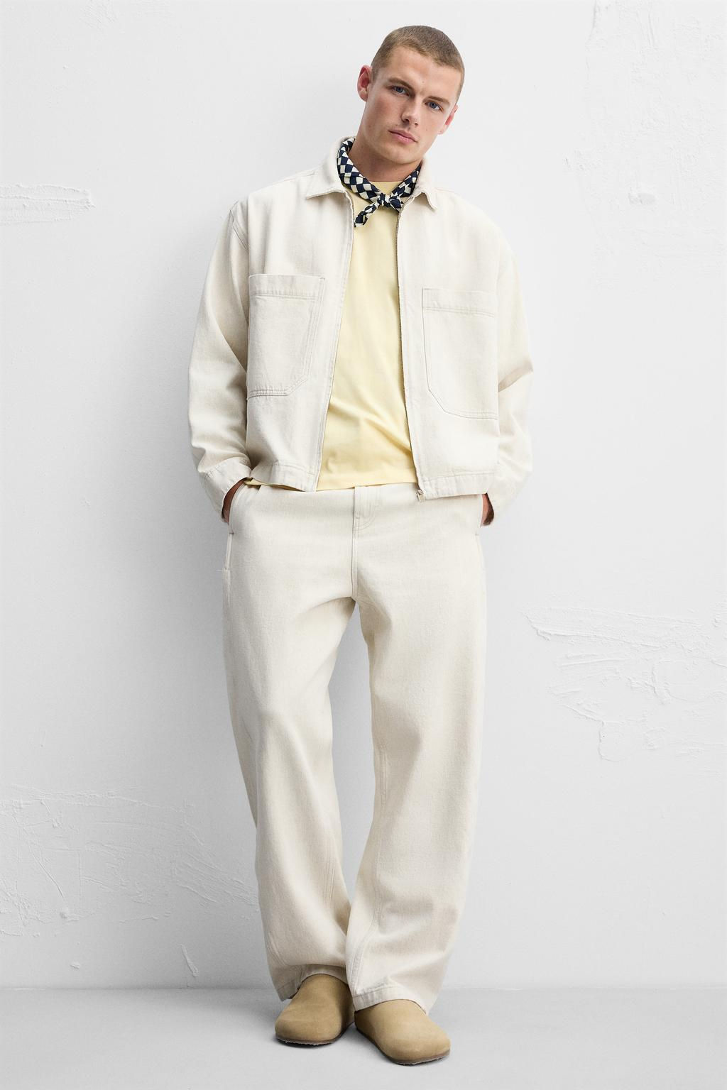 RELAXED FIT COTTON AND HEMP JEANS - Zara фото 5