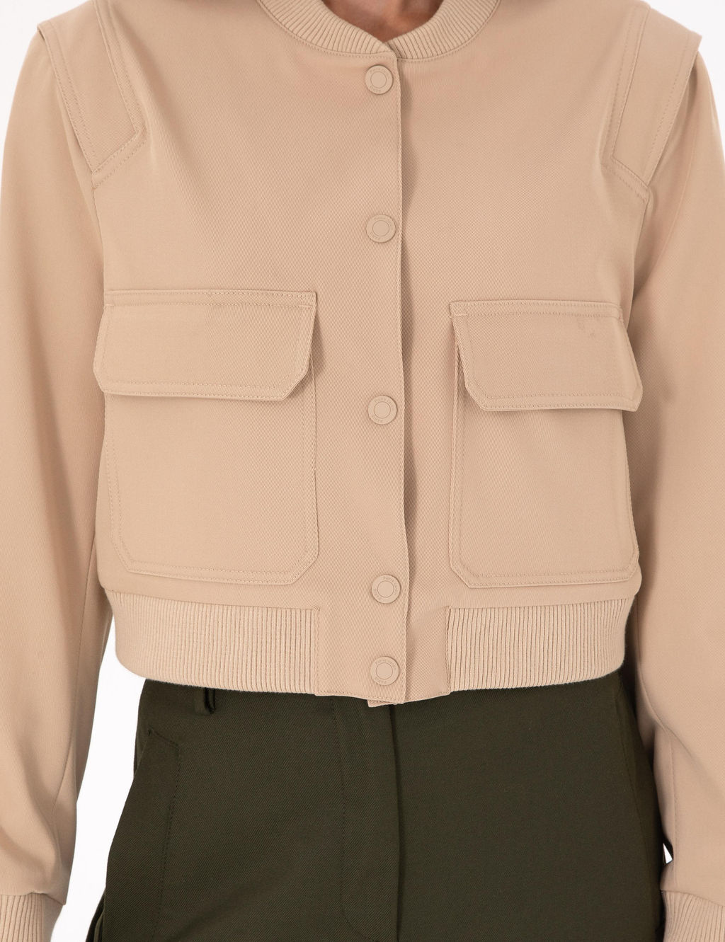Bej Crop Top Ceket - Pierre cardin фото 7