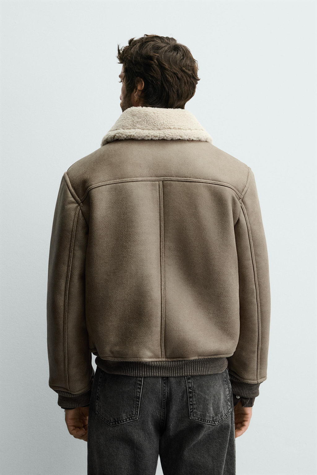 DOUBLE-FACED FAUX LEATHER JACKET - Zara фото 3