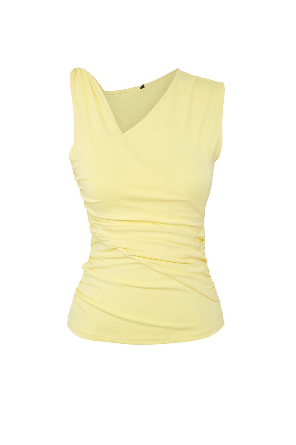 Trendyolmilla Ac?k Sar? Kol Burgu Detayl? Buzgulu Asimetrik Yaka Esnek Orme Bluz TWOSS25BZ00569  фото 5