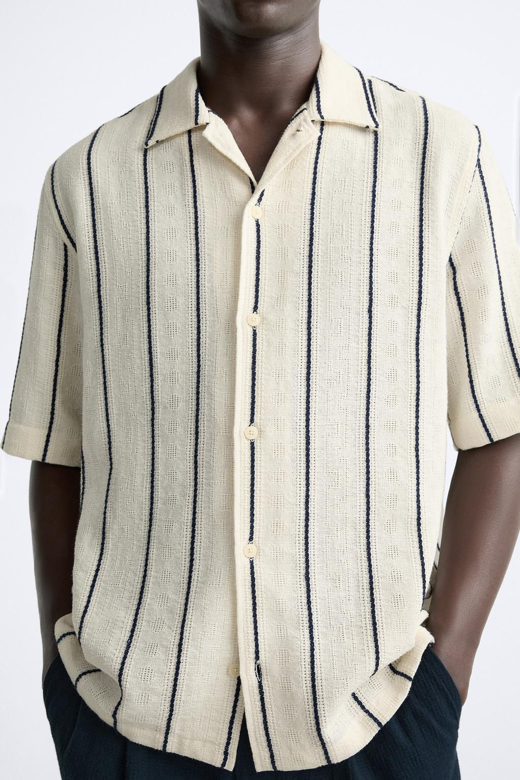 STRIPED TEXTURED SHIRT - Zara фото 6