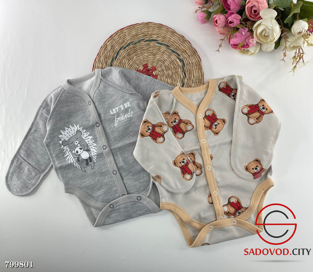 Боди с длинными рукавами для новорождённых