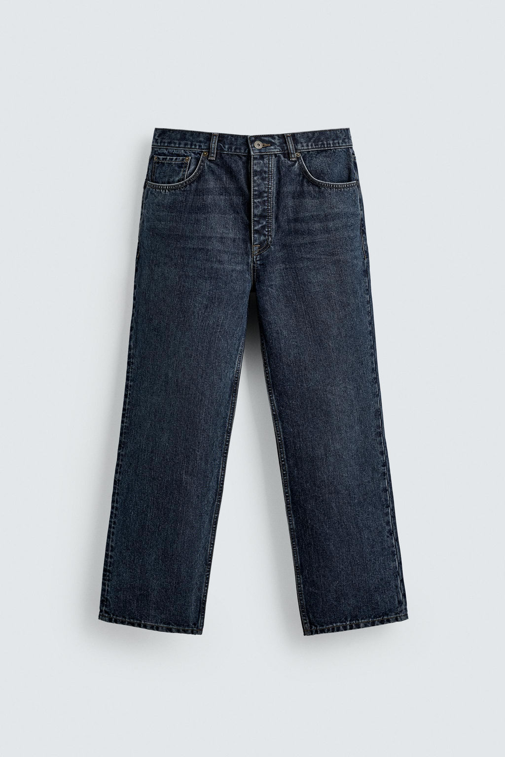 COTTON-WOOL STRAIGHT-LEG JEANS - Zara фото 6