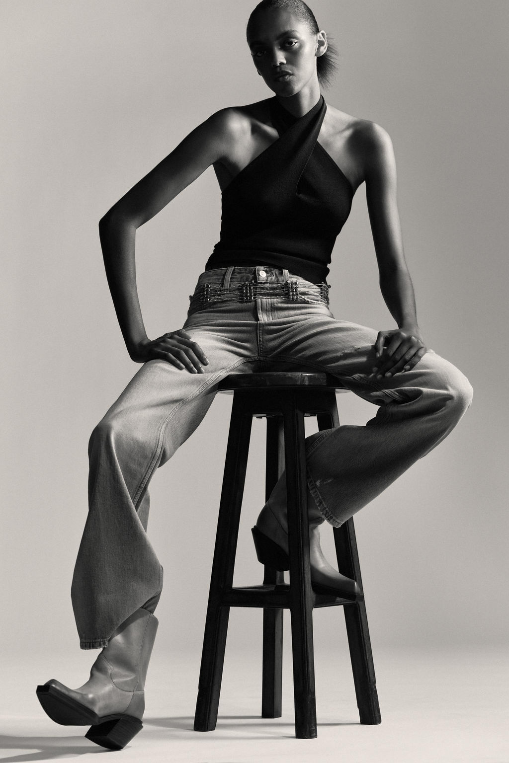 GATHERED KNIT HALTER TOP - Zara фото 6