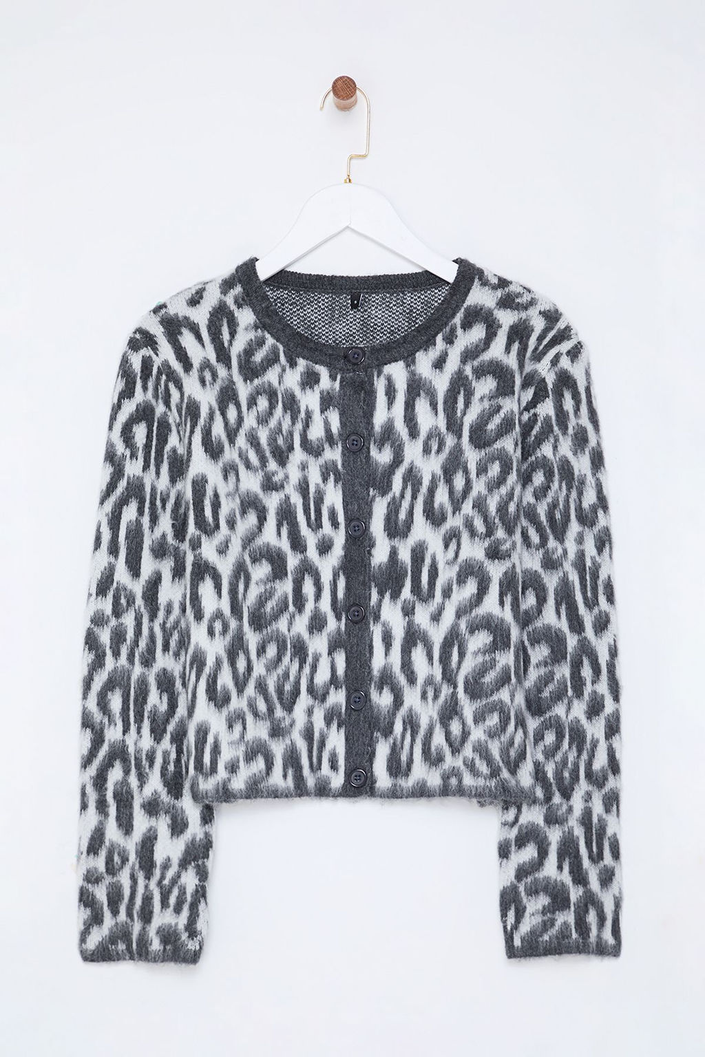 TRENDYOLMILLA Kahverengi Leopar Desenli Triko H?rka TWOAW25HI00378  фото 6