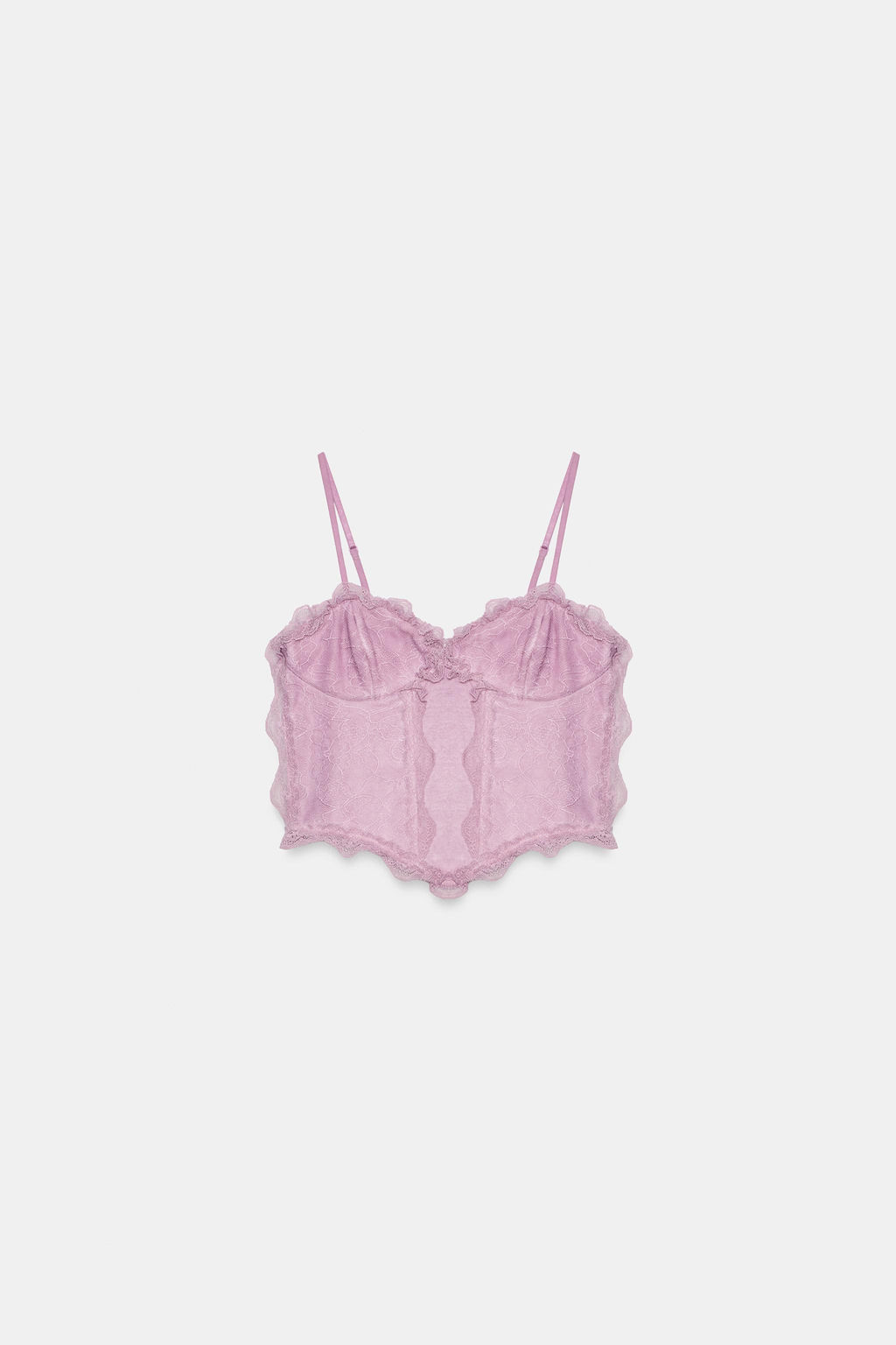 TOP CORSETERO COMBINADO ENCAJE / Rosa claro - Zara фото 4