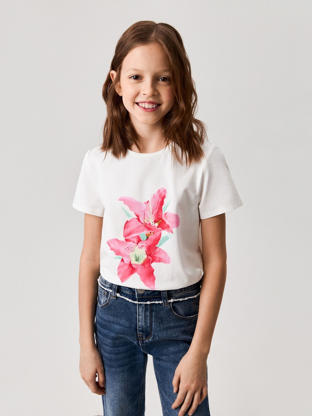 ACOOLA / Футболка детская для девочек Kalanhoe белый