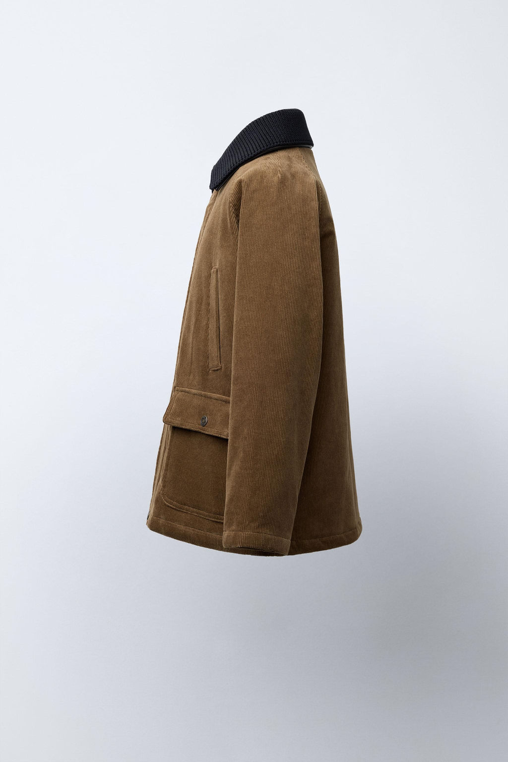 BENSIMON ® X ZARA DOUBLE COLLAR QUILTED CORDUROY JACKET WITH DETACHABLE LEATHER