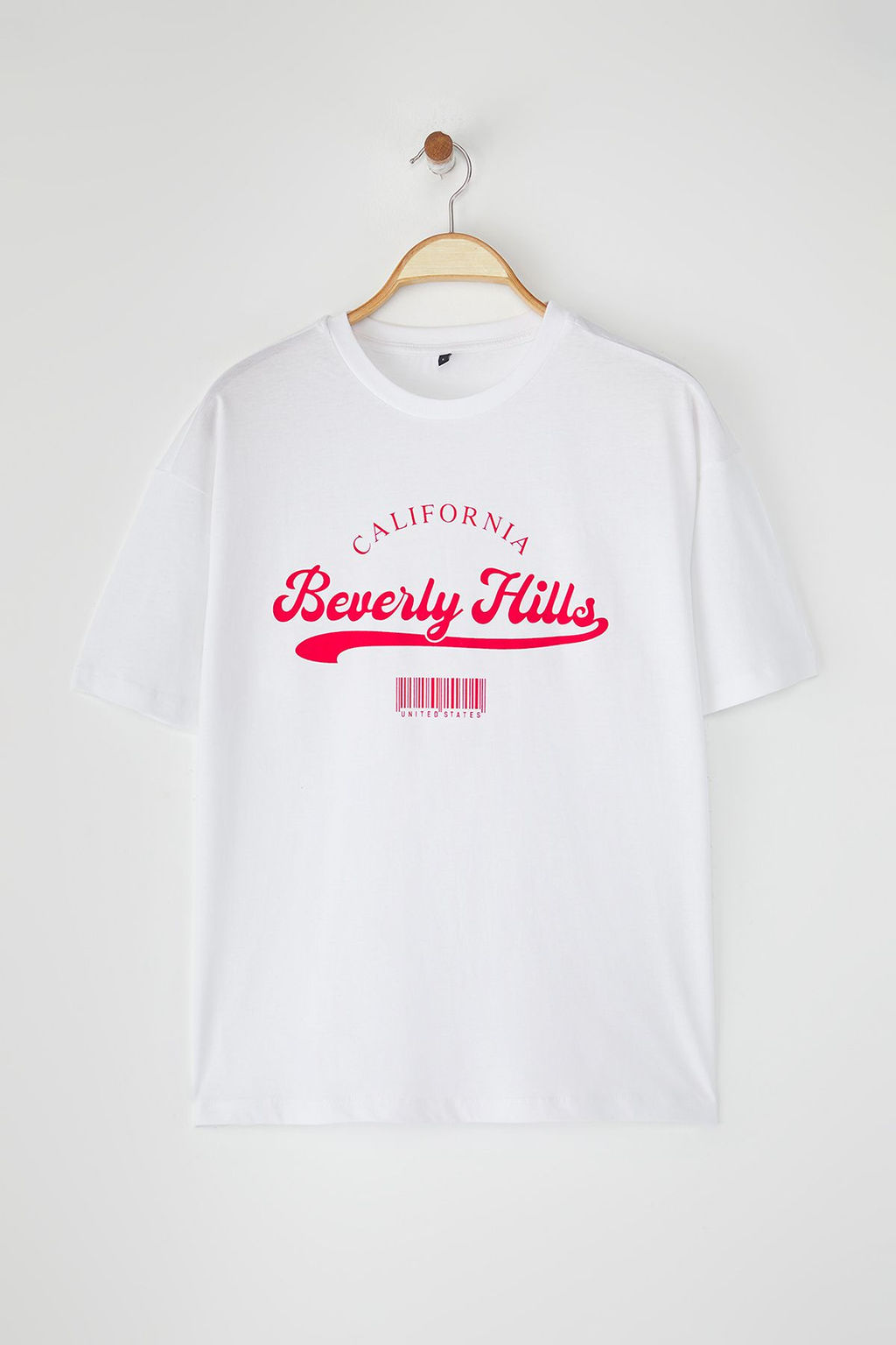 TRENDYOLMILLA Kahverengi Oversize/Genis Kal?p Bask?l? Orme T-Shirt TWOSS25TS00121  фото 6