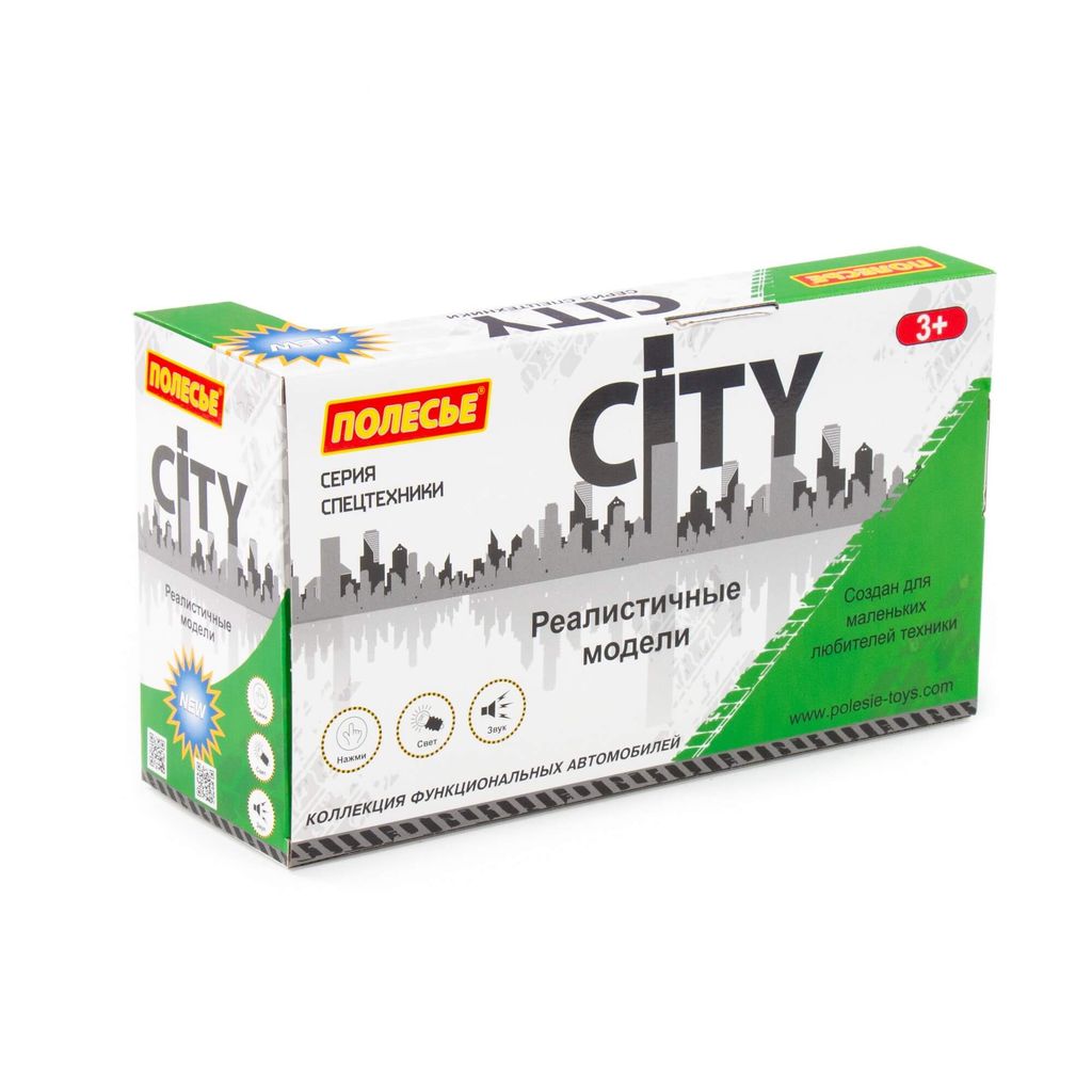 Сити, автомобиль-контейнеровоз инерционный (со светом и звуком) (зелёный) (в коробке) - Полесье фото 6