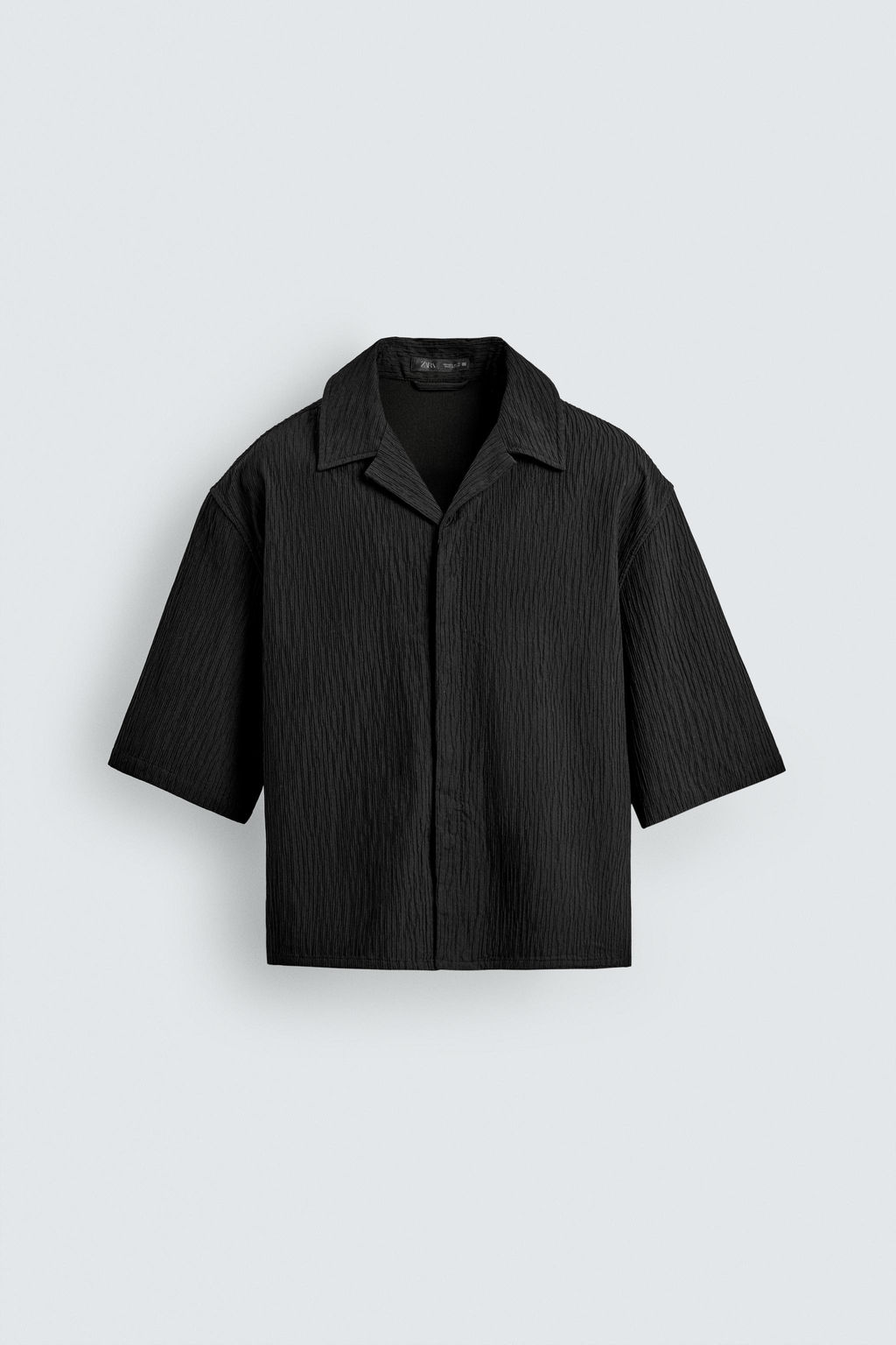 CAMISA BOXY FIT EFECTO RELIEVE / Negro - Zara фото 7