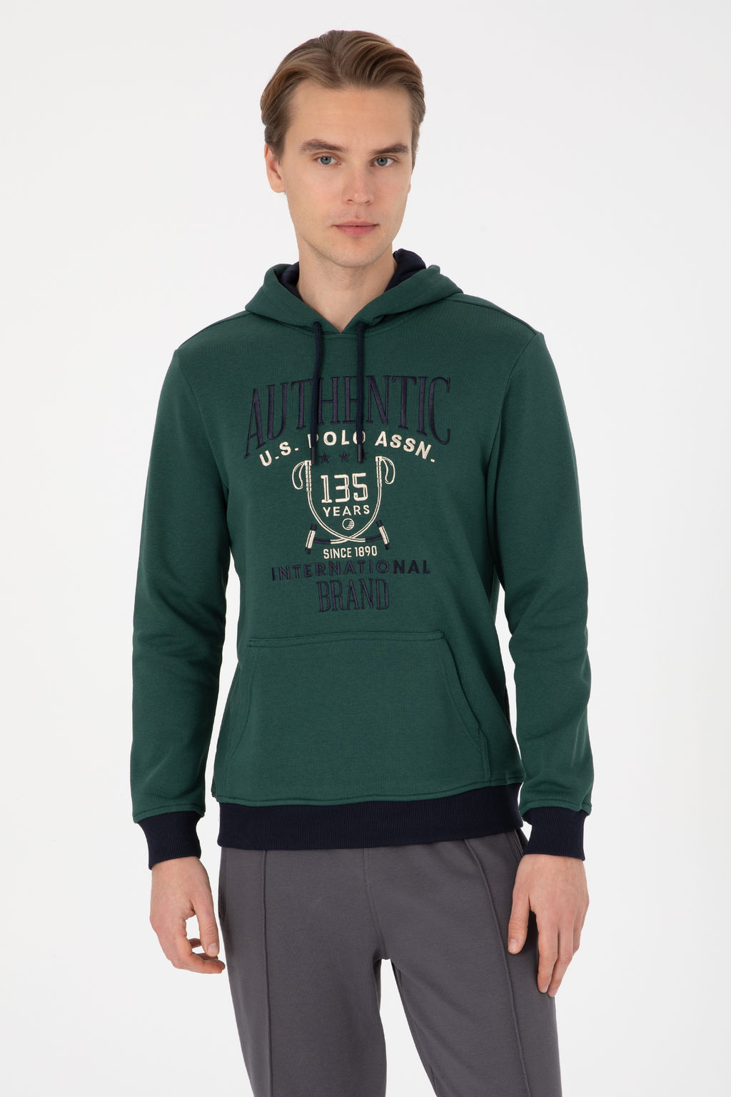 Erkek Regular Fit Kap__onlu Koyu Ye_il Sweatshirt - U.s. polo assn фото 8