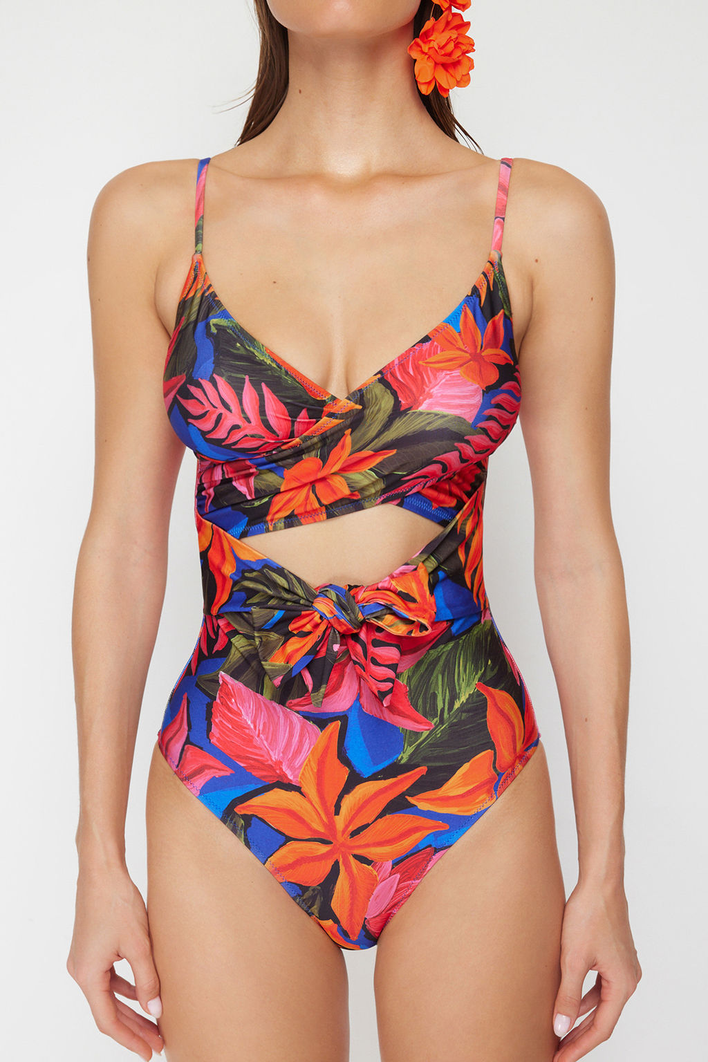 TRENDYOLMILLA Cicek Desenli Kruvaze Baglamal? Regular Mayo TBESS20MA0031  фото 4