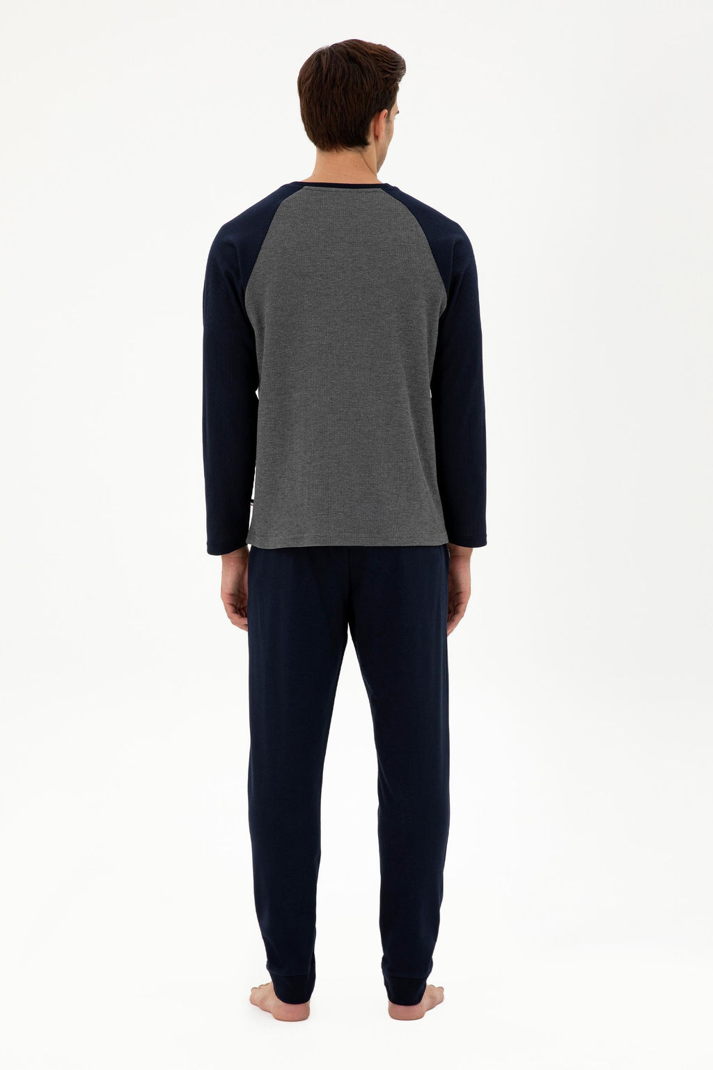 Мужской пижамный комплект антрацитового меланжевого цвета - U.s. polo assn фото 4