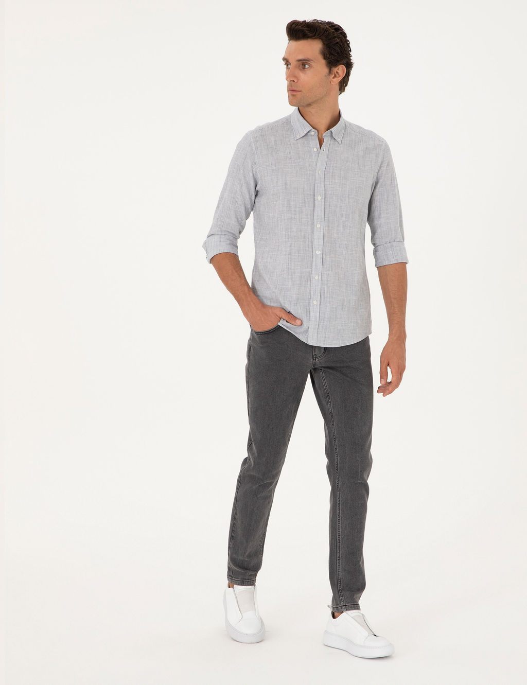 Рубашка узкого кроя с длинным рукавом Saks - Cacharel фото 4