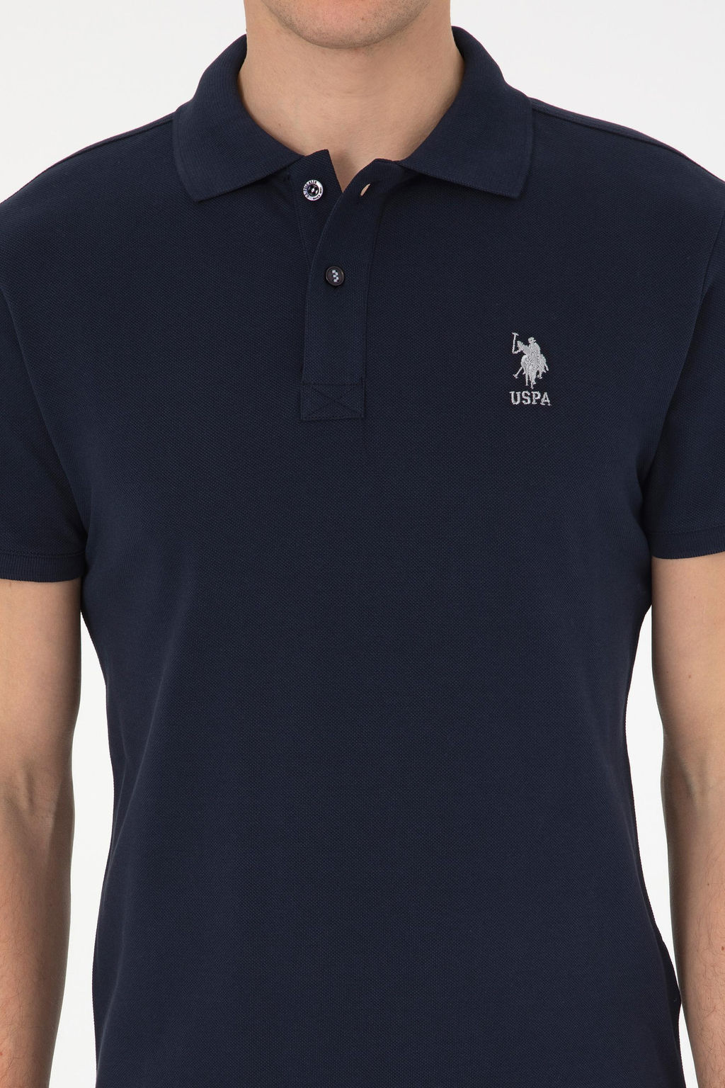 Erkek Lacivert Slim Fit Polo Yaka Basic Ti__rt - U.s. polo assn фото 6