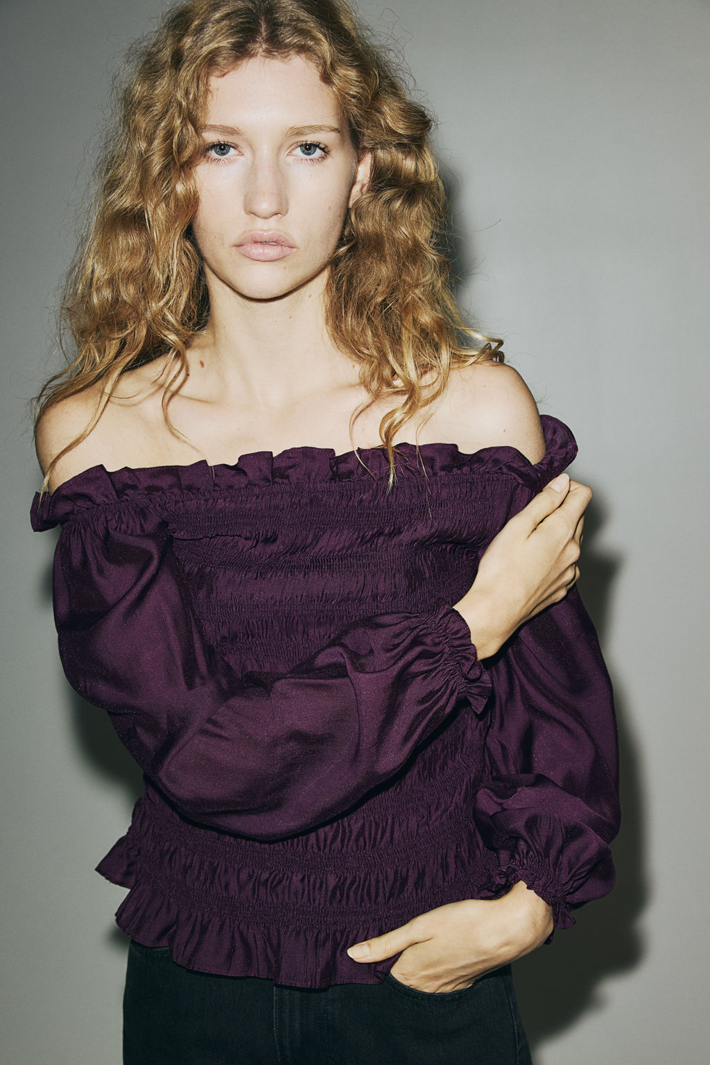 Blusa off-the-shoulder fruncida - H&m фото 3