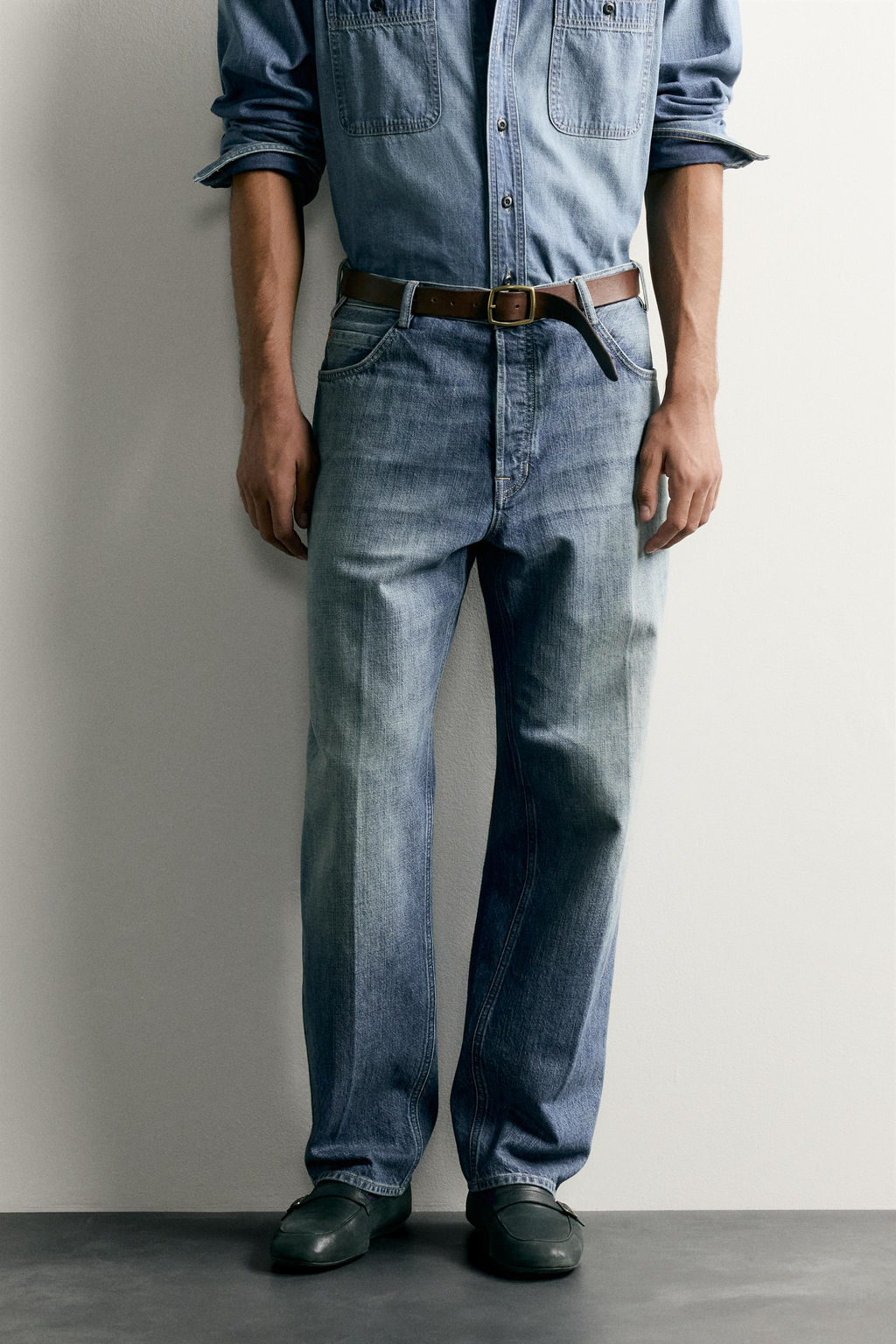 JEANS RELAXED FIT PLANCHADO / Azul - Zara фото 2