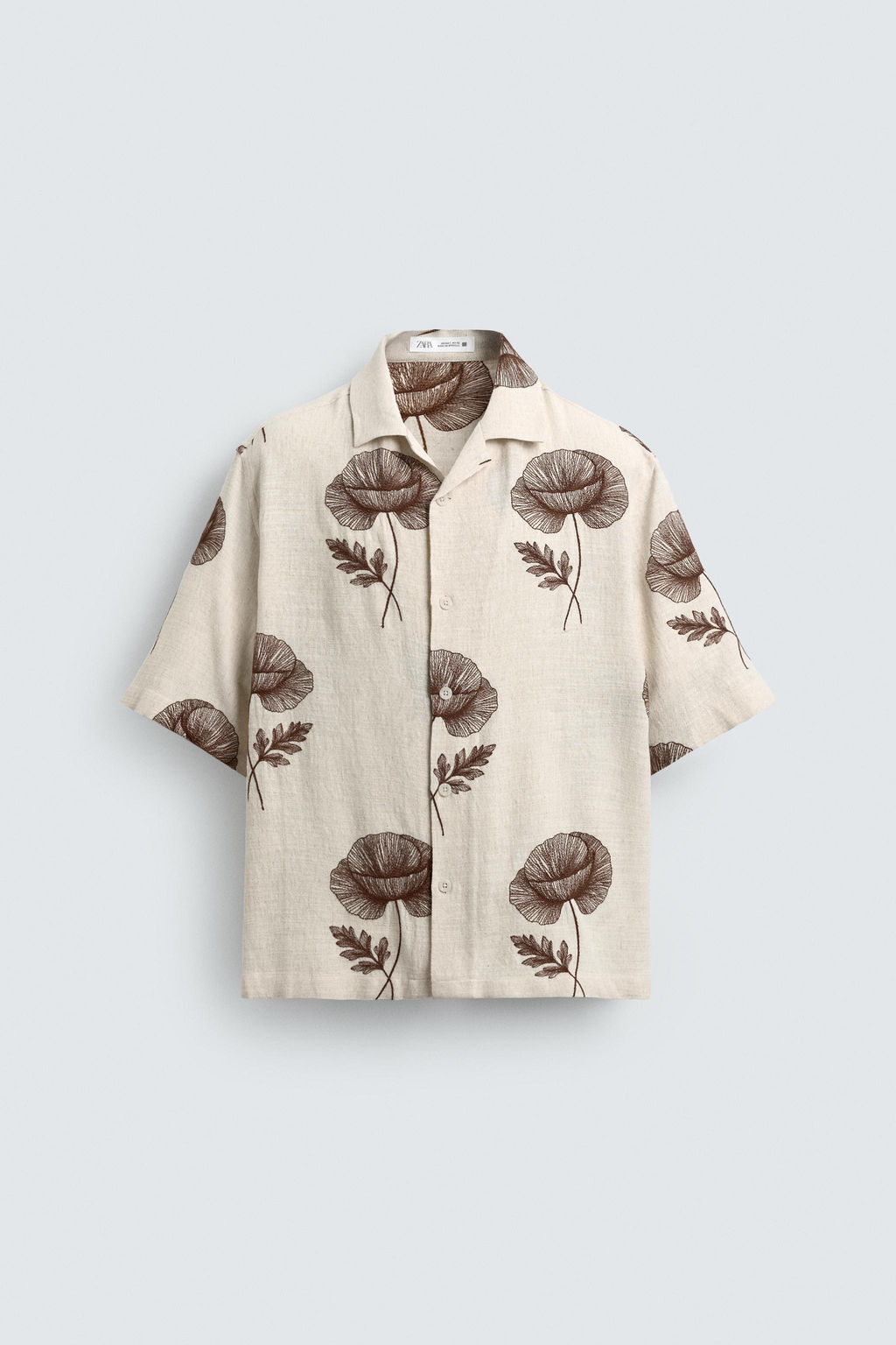 CAMISA BORDADO FLORAL / Crudo - Zara фото 7