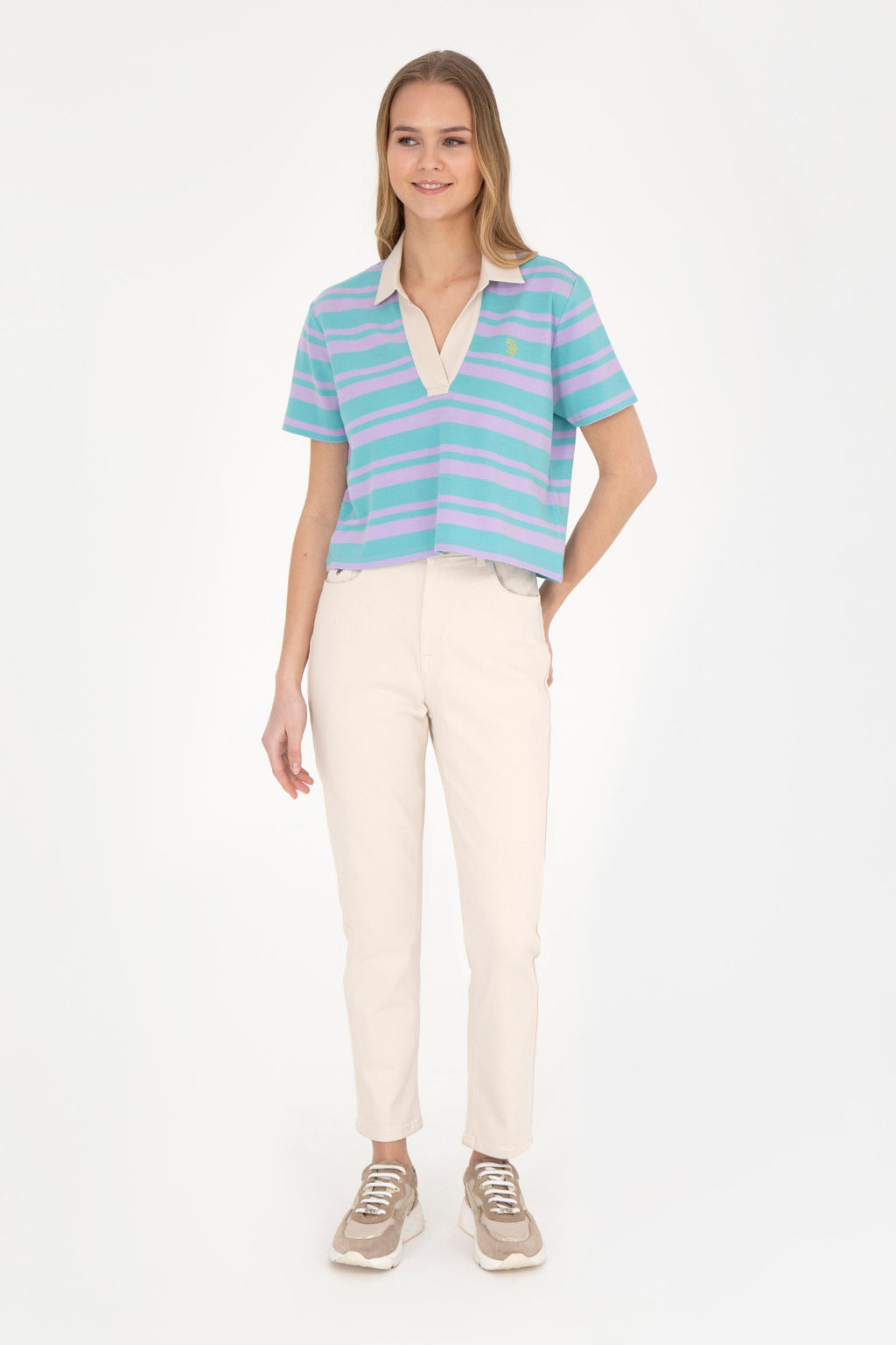 Женские бежевые джинсовые брюки - U.s. polo assn фото 8