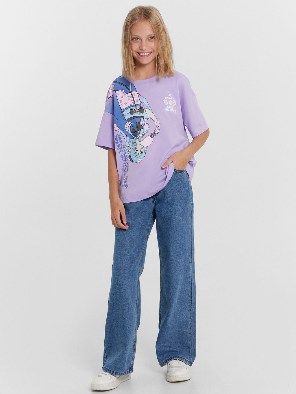 Футболка для девочек фиолетовая с аниме - Mark formelle фото 3