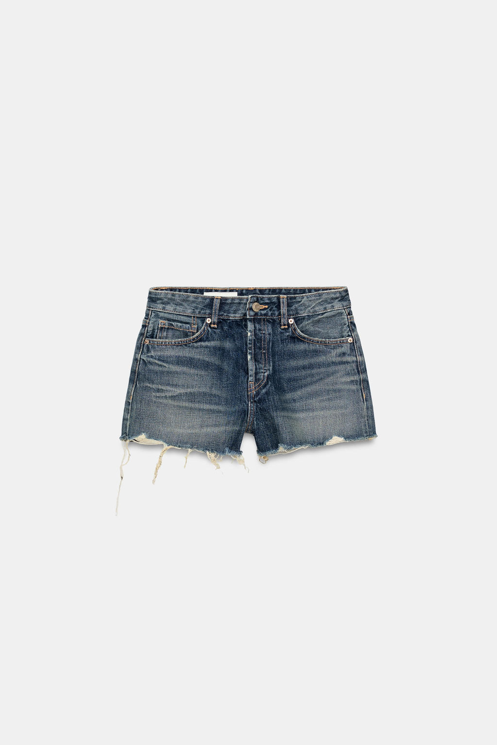 SHORTS DENIM TRF ROTOS TIRO MEDIO / Azul - Zara фото 4