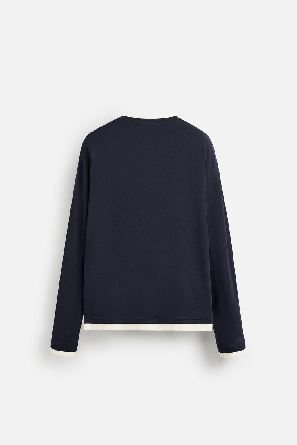 LIMITED EDITION CONTRAST NECK T-SHIRT - Zara фото 11