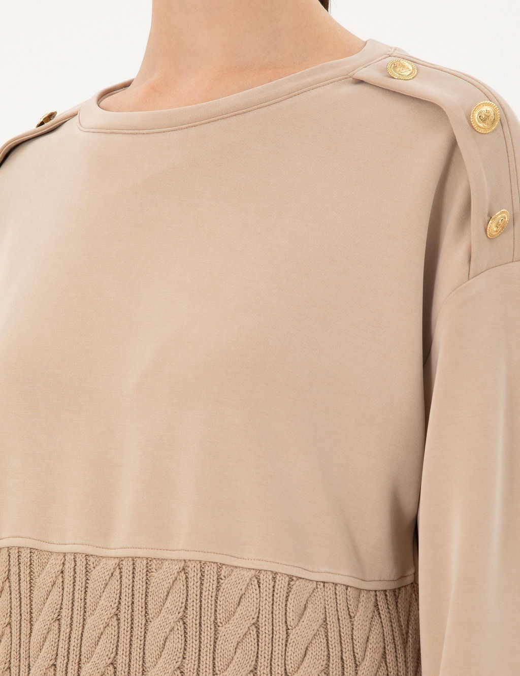 Bej Regular Fit Modal Kuma_ Sweatshirt - Pierre cardin фото 7