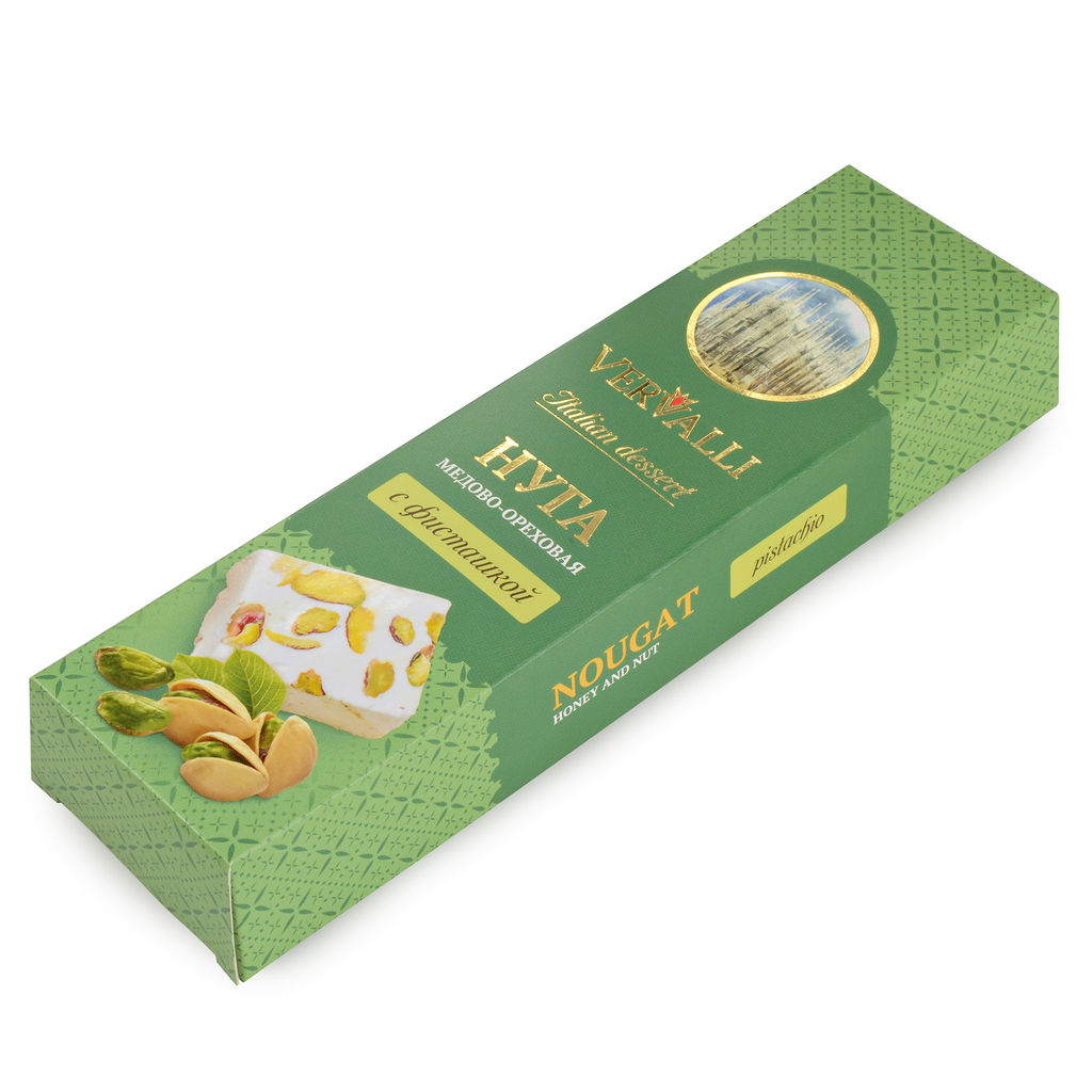 Нуга медово-ореховая с фисташкой ТМ VERVALLI, 80 гр, в коробке - Chokodelika фото 2