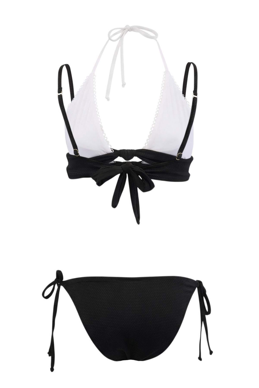 Siyah Renk Bloklu Dokulu Ucgen Bikini Tak?m? TBESS26BT00063 - Trendyolmilla фото 4