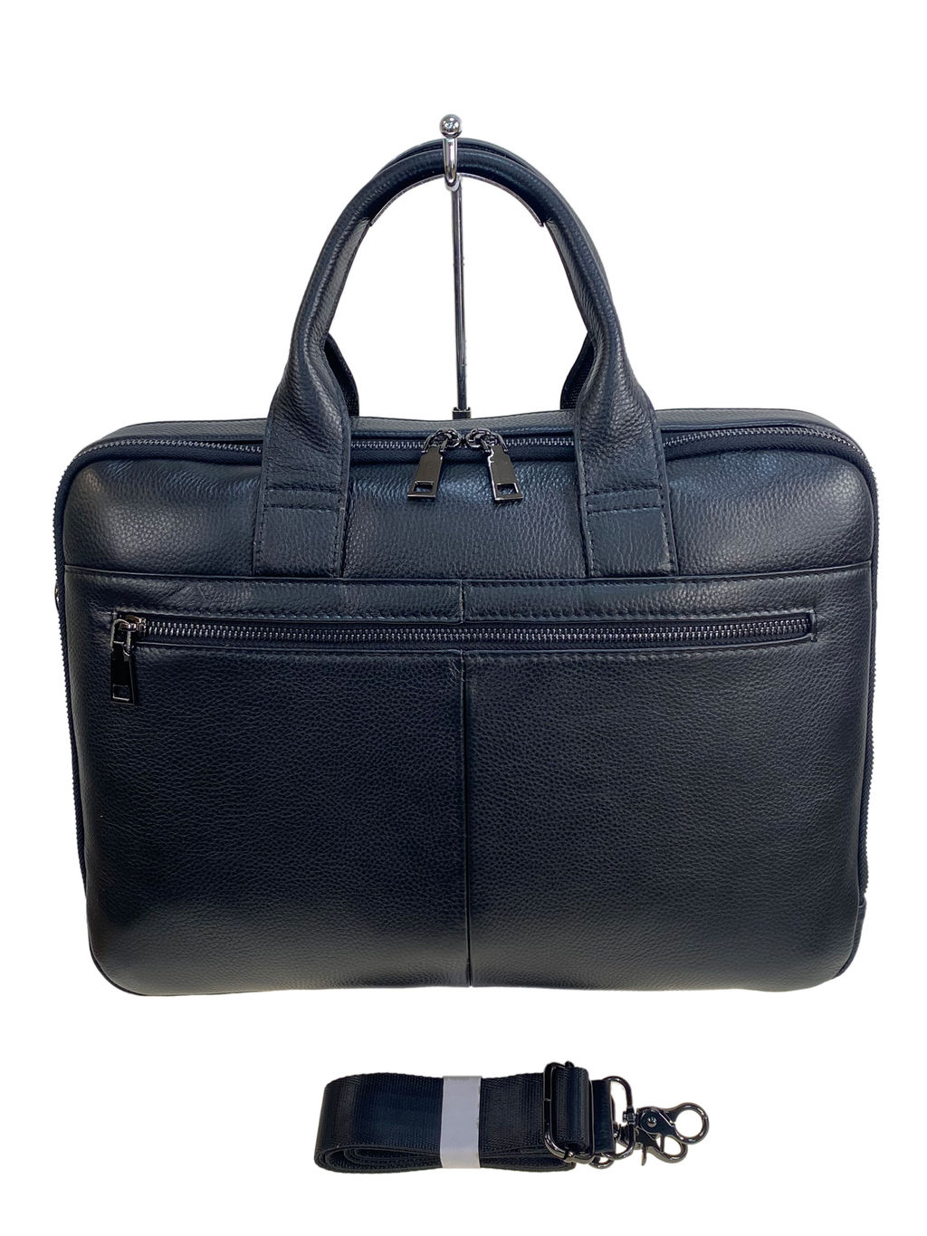Сумка-портфель мужская из натуральной кожи, цвет чёрный - Greta фото 2