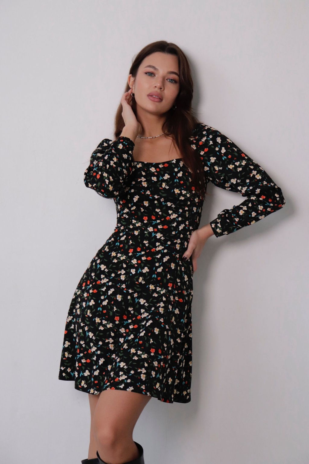 Платье с вырезом каре отрезное по талии - Martichelli фото 50