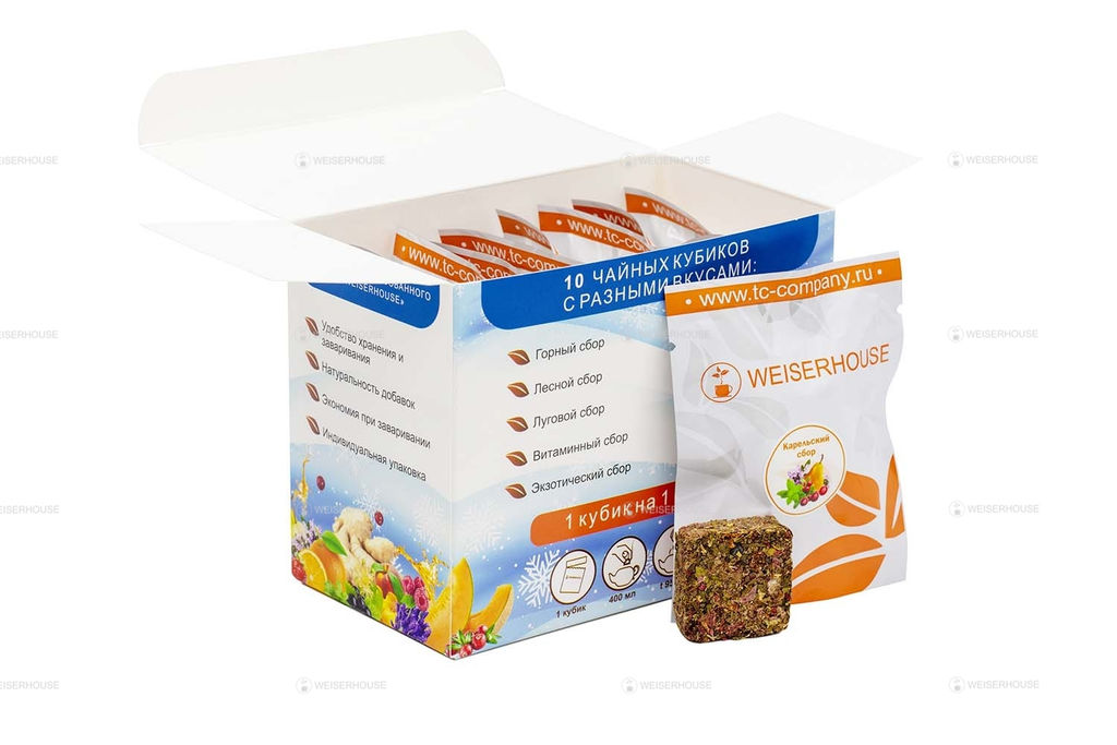 Чай Чайное ассорти кубики (травяной чай) 5-7гр, 1упХ10 шт Новый год коробочка Новогодний ассортимент - Weiserhouse фото 9