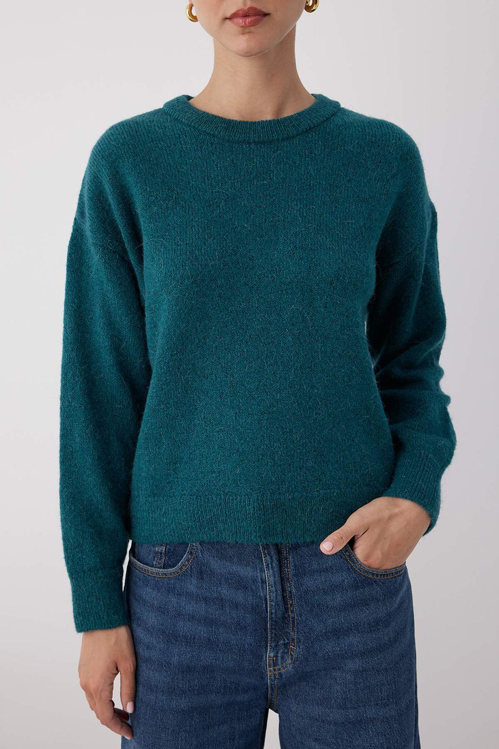 More Sustainable Lacivert Alpaka Yun Kar?s?ml? Triko Kazak|TWOAW26KZ00001 - Trendyolmilla фото 11