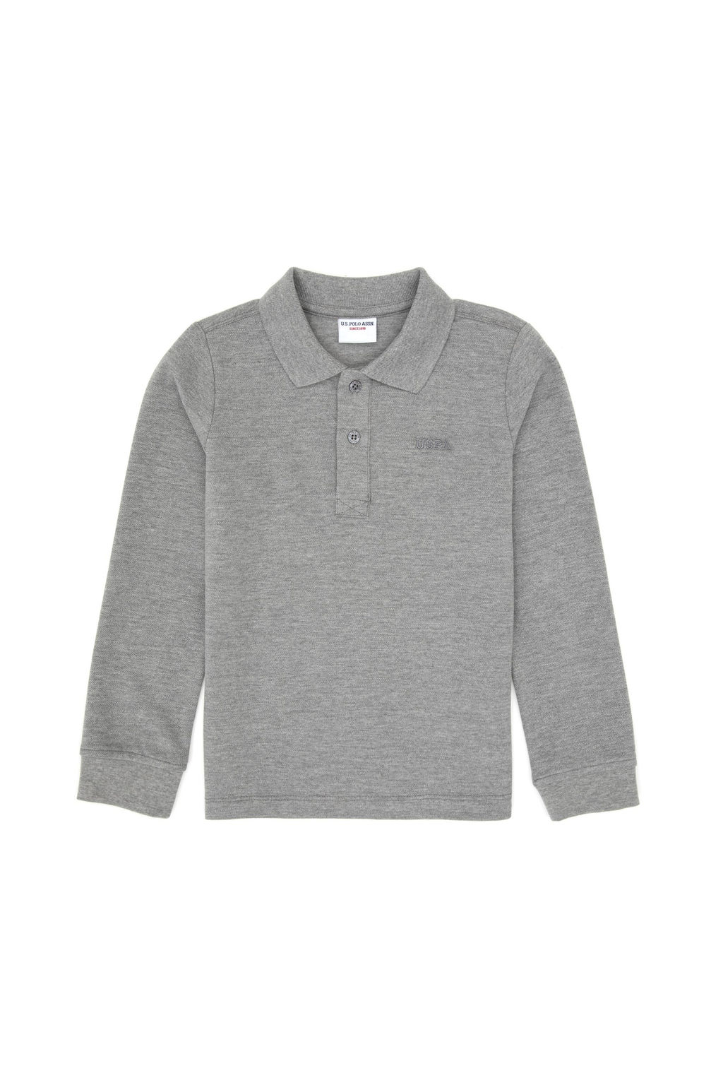 Erkek _ocuk Gri Melanj Basic Polo Yaka Sweatshirt Sepette S_rpriz _ndirim